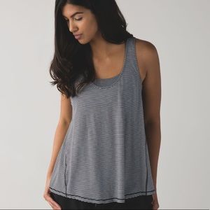lululemon athletica Black and White Striped Tank Top